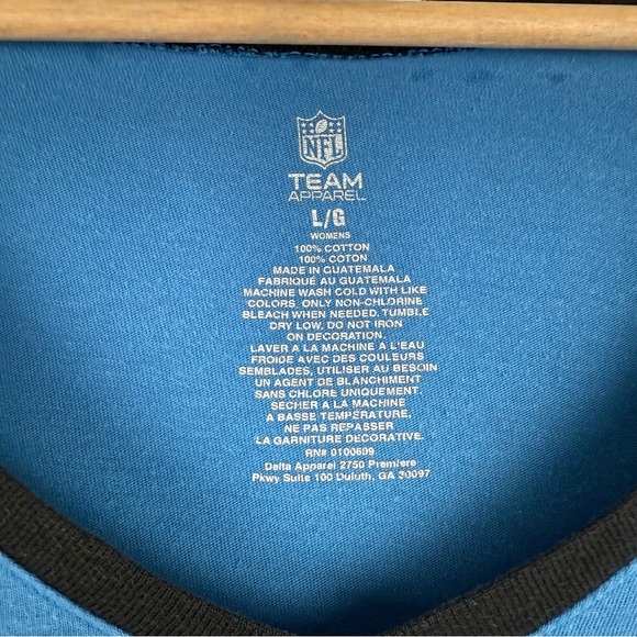 NFL Team Apparel Women’s L Detroit Lions V-Neck Tee Y2K-Inspired Blue #34 - Picture 3 of 8